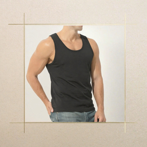 Yellow Ribbed Men Tank Top <b>Sleeveless</b> Cotton Knit Vest Casual Summer Layering <b>Shirt</b> - Product Image 2