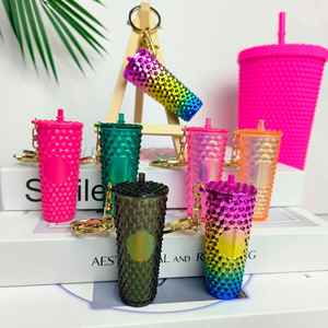 Fashion Keychain Accessories MINI Star Bucks Coffee <b>Cup</b> Bag Cae Pendants Durian <b>Cup</b> Keyrings - Product Image 2
