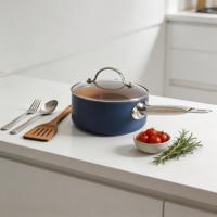 Marmite en aluminium épais sans rebord, facile à nettoyer, répartition uniforme de la chaleur, compatible gaz et induction, marmite de cuisson profonde durable