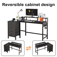 L-vormig bureau voor kinderen, laptopbureau, kantoorbureau, computertafel