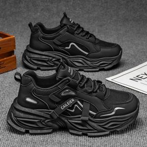 Zapatos Deportivos de Malla Transpirable con Cordones para Hombre, Otoño, Modernos, Combinables con Todo, Suela Gruesa, Aumentan la Altura, Casuales, Antideslizantes - Product Image 2