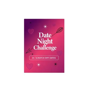 Op Maat Gemaakte Print Leuke Avontuurlijke Date Night Box Kras-Off Kaartspel Met Spannende Date-Ideeën Voor Stel