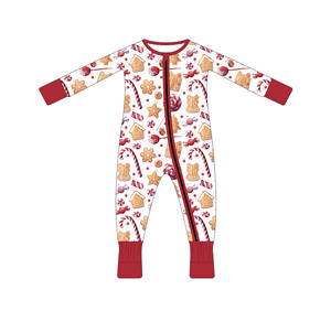 Vente en gros OEM ODM de pyjamas en bambou pour enfants vêtements pour nouveau-nés avec fermeture éclair bidirectionnelle <span class=keywords><strong>Pat</strong></span> <span class=keywords><strong>Pat</strong></span> Noël pour enfants vêtements pour bébés ensemble de vêtements pour bébés - Product Image 5