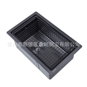 Évier simple en acier inoxydable 304 Black Diamond avec couvercle, installation sur comptoir, évier de bar à glace 2845, finition mate, facile à nettoyer - Product Image 4