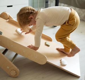 Hai biến hình tam giác Montessori dốc bằng gỗ leo núi phòng tập thể dục thiết lập cho phòng khách an toàn tính năng cho trẻ em chơi - Product Image 6