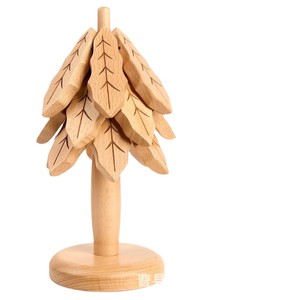 Salvamanteles de madera maciza con forma de árbol, aislante del calor, para ollas, posavasos, adorno de madera, para cuencos, estilo minimalista moderno. - Product Image 5