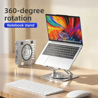 Support de bureau en aluminium élégant de haute qualité, support métallique compact et portable rotatif à 360 degrés pour tablettes