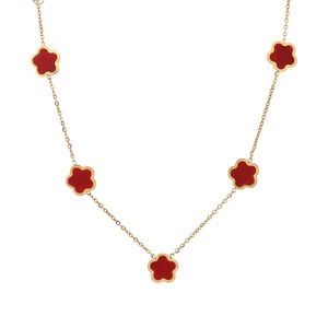 Yüksek Kaliteli Titanyum Çelik 13MM Beş Yapraklı Lotus Kolye Erik Çiçeği Yıldız Kolye Lüks Marka Tasarımcı Çiçek Kolye - Product Image 4