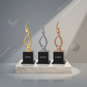 Trophée sportif en alliage de zinc plaqué, avec gravure et impression UV, design abstrait de 12,5 pouces, récompense pour les jeux - Product Image 1