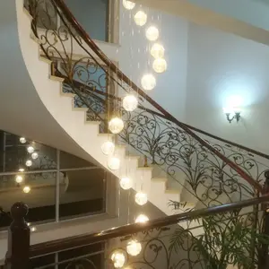 Современный стеклянный подвесной светильник с лестницей на заказ для виллы, гостиной, лобби люстры