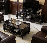 Ensemble de meubles de salon de luxe : meuble TV et table basse, style palais français, meubles décoratifs de villa à la française