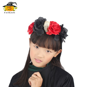 Diadema con diseño de calavera y flores de Halloween de Fankasi, accesorio para fiestas de disfraces, para niños y adultos - Product Image 1