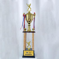 Plaque de compétition sportive personnalisée en métal pour le cricket, trophée coupe de cricket