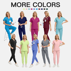Uniformes hospitaliers respirants ensembles Medicos femmes uniformes d'allaitement costume Médicos col en v survêtement vente en gros gommages personnaliser - Product Image 4