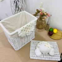 Panier de rangement pour meubles en osier bon marché Panier à linge avec couvercle