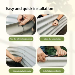 Grand bac à légumes rectangulaire profond pour racines, facile à assembler, en acier galvanisé, pour l'extérieur, pour fleurs - Product Image 3