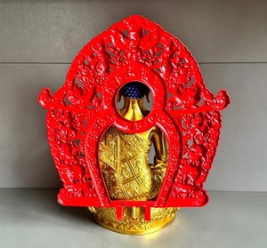 Statue <span class=keywords><strong>de</strong></span> <span class=keywords><strong>Bouddha</strong></span> <span class=keywords><strong>de</strong></span> la Guérison en laiton doré, style tibétain, statue <span class=keywords><strong>de</strong></span> Bhaisajyaguru avec plaque dorsale - Product Image 1