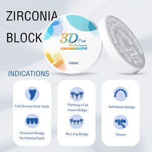 Blocs de zircone 3D multicouches très demandés 98/95mm, disques de zircone dentaire, blocs de zircone vierges pour équipement dentaire - Product Image 6