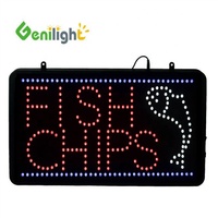 Enseigne LED lumineuse Genilight pour intérieur, 56*33cm, DC12V, avec bord clignotant, pour publicité de poulet frit, garantie 1 an, décoration intérieure