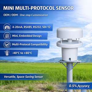 Stasiun Cuaca Otomatis Mini Kompak Luar Ruangan 4-20mA RS485 Anemometer Ultrasonik Sensor Kecepatan dan Arah Angin Pertanian - Product Image 1