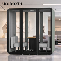UNIBOOTH Cabine de réunion insonorisée mobile et durable, ignifuge 33 dB, pour bureau, installation rapide en 30 minutes, emballage plat