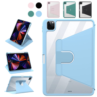 Couverture de crayon acrylique transparente pour ipad air 1 2 3 4 5 9.7 10.9 7e 8e 9e 10.2 pro 10.5 11 360 étui de rotation pour 10e M2 M4 2024