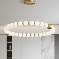Suspension LED boule dorée style nordique, design moderne, hauteur réglable pour îlot de cuisine, salle à manger, salon, restaurant, café, bar