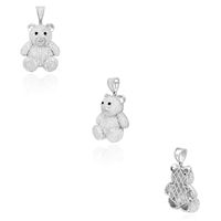 Collier en argent de haute qualité or graisse mignon simple et honnête laboratoire d'ours en peluche grandir diamant collier en argent sterling 925