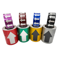 Etiquetas de marcadores de tubería personalizadas, aire comprimido, resistencia química/al aceite, Material resistente a la intemperie, etiquetas adhesivas de vinilo impermeables para exteriores