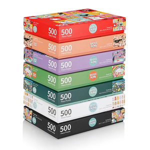 Ensemble de puzzle en papier de 500 pièces avec des paysages animaliers vifs, jeu de loisirs familial de haute qualité, jeu de réflexion pour adultes et enfants - Product Image 1