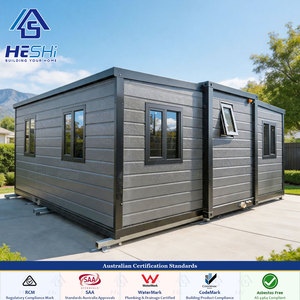 บ้านคอนเทนเนอร์แบบขยายได้มาตรฐาน AU ทนลมแรง 150 กม./ชม. อายุการใช้งาน 50 ปี ขนาด 20 ฟุต 30 ฟุต 40 ฟุต บ้านแบบโมดูลาร์ 1 2 3 4 ห้องนอน บ้านบังกะโล - Product Image 1