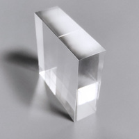 Cube de présentation de bijoux en acrylique transparent et écologique, taille et logo personnalisables, bloc de présentation pour vitrine