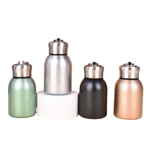 Custom Stainless Steel <b>Vacuum</b> Chubby Thermos, Simple <b>Portable</b> Carry Ring Outdoor Pocket Water Cup - Product Image 5