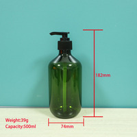 Bouteilles de lotion pour le corps écologiques personnalisées de 500 ml, avec pompe pulvérisatrice, impression sérigraphique, emballage d'échantillons, nettoyant pour le visage, shampoing