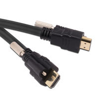 Câble audio vidéo HDMI HDTV 2.0 mâle à mâle avec vis de verrouillage connecteur de montage sur panneau câble HDMI 1m 1.5m 2m avec vis
