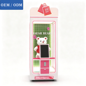 Máquina de garras comercial de gran tamaño, operada con monedas, para premios de cuerda cortada, con bonito oso de peluche, modelo Good Luck <span class=keywords><strong>Neo</strong></span> Coin, con soporte rosa personalizado - Product Image 1