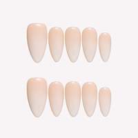 Offre Spéciale – Faux Ongles Amande en Acrylique, Effet Peau Nue, Dégradé Blanc Lait, French Manucure, Personnalisables, Faits Main, pour Mariage