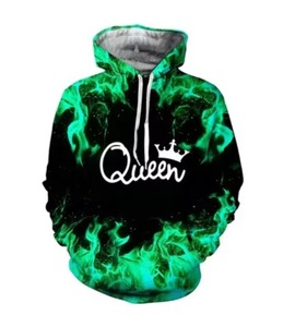 OEM logotipo personalizado Unisex Fitness deporte novedad Graffiti Color Sudadera con capucha 3D impreso <span class=keywords><strong>rey</strong></span> y reina marca Sudadera con capucha - Product Image 1