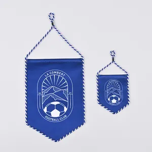 Biểu tượng tùy chỉnh kích thước Double Sided tường trang trí treo bóng đá bóng đá Câu lạc bộ người hâm mộ trao đổi đội cờ pennant