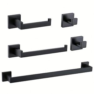 Nouvel ensemble de rangement pour salle de bain 2024 : porte-serviettes noir, étagère pour salon de beauté et station de serviettes - Product Image 1