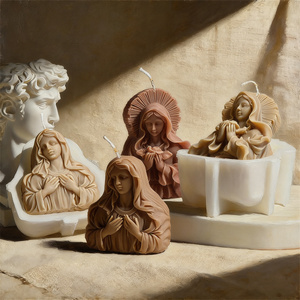 Stampo in Silicone per Candele a Forma di Busto della <span class=keywords><strong>Madonna</strong></span> con Fiori, <span class=keywords><strong>Madonna</strong></span> del Bouquet, Dea Vergine Maria, per Sapone Artigianale e Candele Profumate - Product Image 4