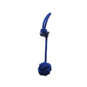 Balle de jouet pour chien indestructible avec poignée pour l'entraînement balle de dressage avec corde en gros