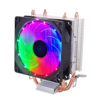 Refroidisseur de CPU à effet de lampe lumineuse pour ordinateurs de bureau 1155/1156/775 Support de roulement à billes dissipateur thermique en cuivre ordinateur Compatible