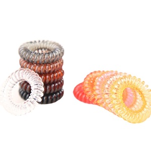 Élastiques à cheveux en forme de cordon téléphonique, 40 couleurs, en résine plastique élastique, couleur unie, accessoires capillaires décontractés - Product Image 5