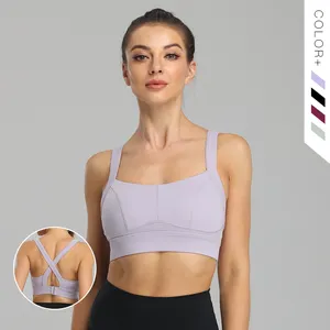 Sous-vêtements de sport de grande taille large sangle dos croisé Yoga poitrine levage gilet antichoc lâche course soutien-gorge Fitness vêtements pour femmes