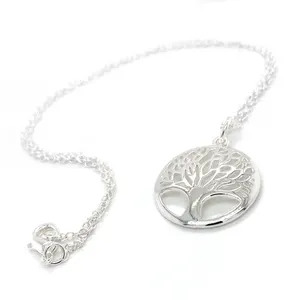 Женский кулон из серебра 925 пробы с деревом жизни, ожерелье, ювелирные изделия