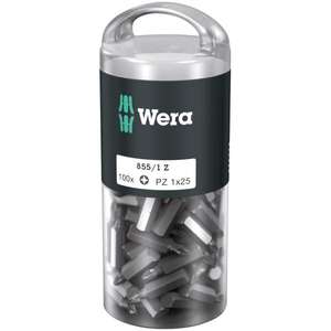 WERA - 05072444001 Brocas Pozidriv (100 Uds.) (embalaje de autoservicio)-EAN 4013288138491 INSERTS PARA BROCAS DE ATORNILLADO - Product Image 1