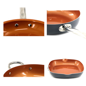 Nồi và Chảo gốm Cookware Set nấu ăn nồi đồ dùng nhà bếp thiết lập đồ nấu nướng nhôm Cookware sets 15 Piece màu xám đồng màu - Product Image 3