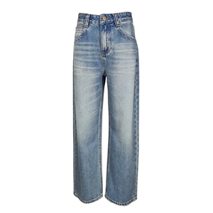 Jeans Vintage da <span class=keywords><strong>Donna</strong></span> a Vita Alta <span class=keywords><strong>con</strong></span> Cintura a Nappine, <span class=keywords><strong>Pantaloni</strong></span> Casual Streetwear <span class=keywords><strong>con</strong></span> Tasche <span class=keywords><strong>Laterali</strong></span> e Ricami - Product Image 2