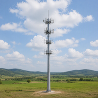 Tour de communication monopôle galvanisée Q235 pour réseau cellulaire, antenne de couverture 5G, infrastructure de télécommunications